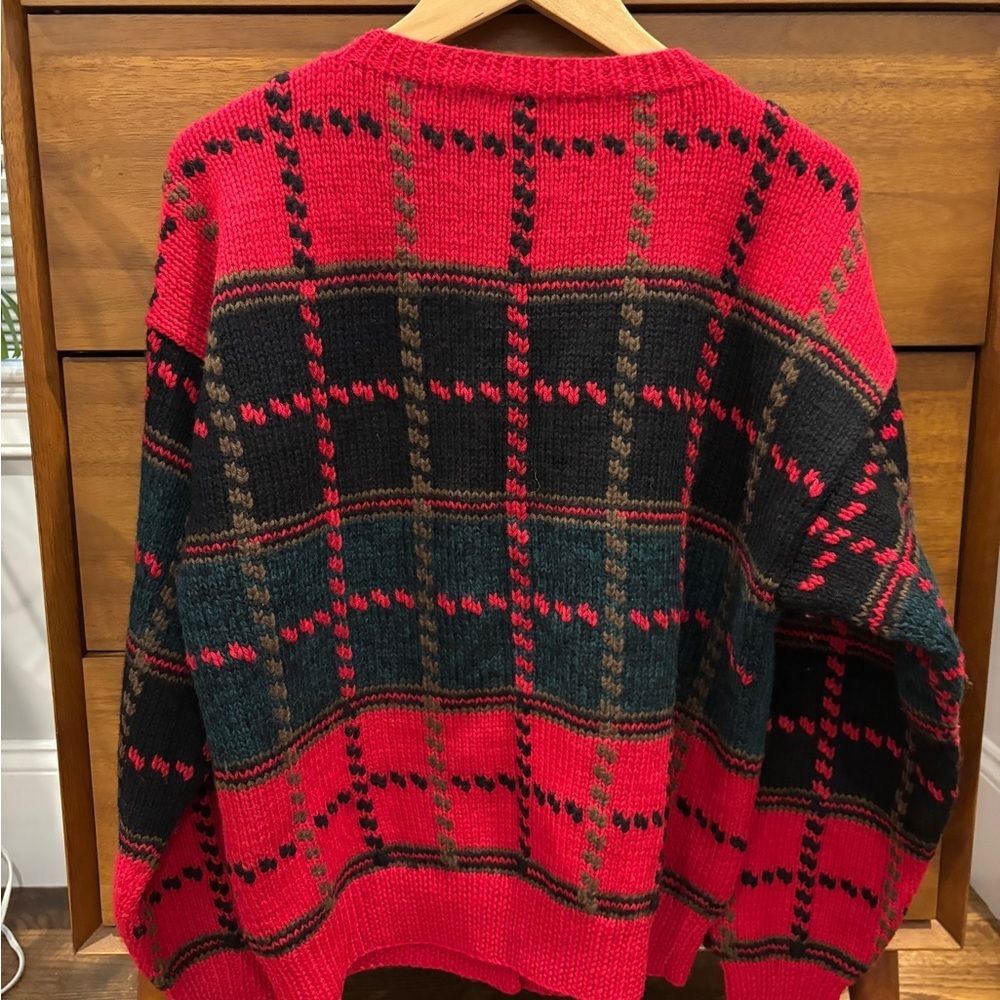 Vintage NORDSTROM POINT OF VIEW Wool Goose Cardigan Sweater cottagecore 80s M - Picture 5 of 6